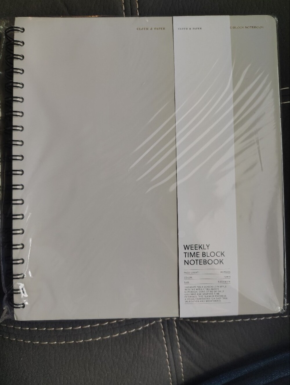 Cloth & Paper Weekly Time Block Notebook